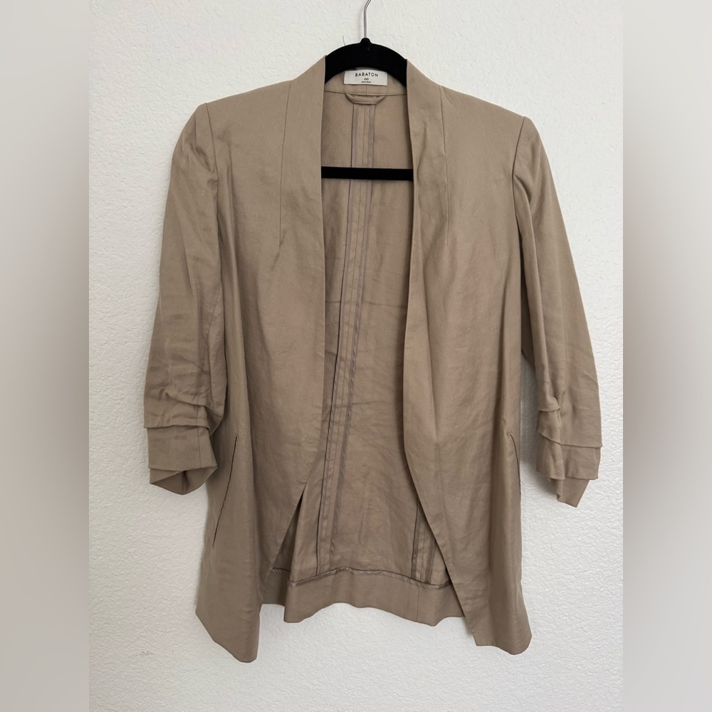 Babaton Light Brown Open-Front Blazer